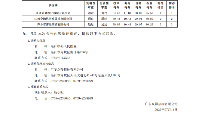 湛江中心人民醫(yī)院醫(yī)療設(shè)備采購項(xiàng)目【項(xiàng)目編號(hào)：ZDZJ22-Z18021】包1結(jié)果公告(圖2)