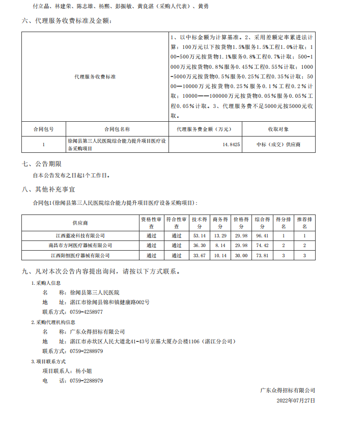 徐聞縣第三人民醫(yī)院綜合能力提升項目醫(yī)療設備采購項目【項目編號： ZDZJ22-Z09095】結(jié)果公告(圖3)